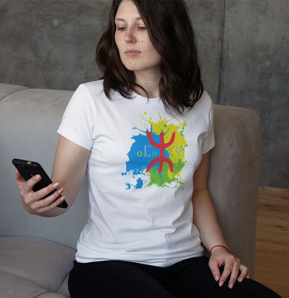 Amazigh Flag Splash Art Design T-Shirt