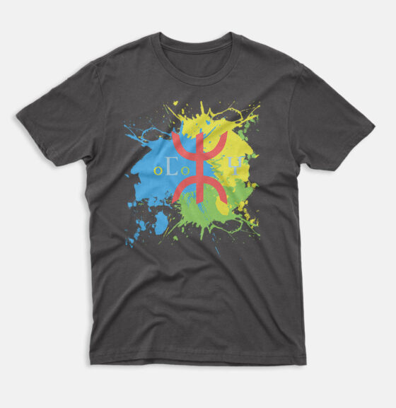 Amazigh Flag Splash Art Design T-Shirt